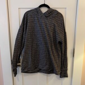 Lululemon Heathered Charcoal Gray Hooded Long Sleeve Top